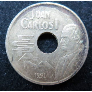 ESPAGNE : Pièce de 25 pesetas Juan Carlos I 1991 Barcelona 92