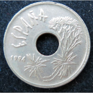 ESPAGNE : Pièce de 25 pesetas 1994 CANARIAS