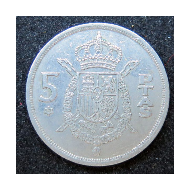 ESPAGNE : Pièce de 5 pesetas Juan Carlos I 1975