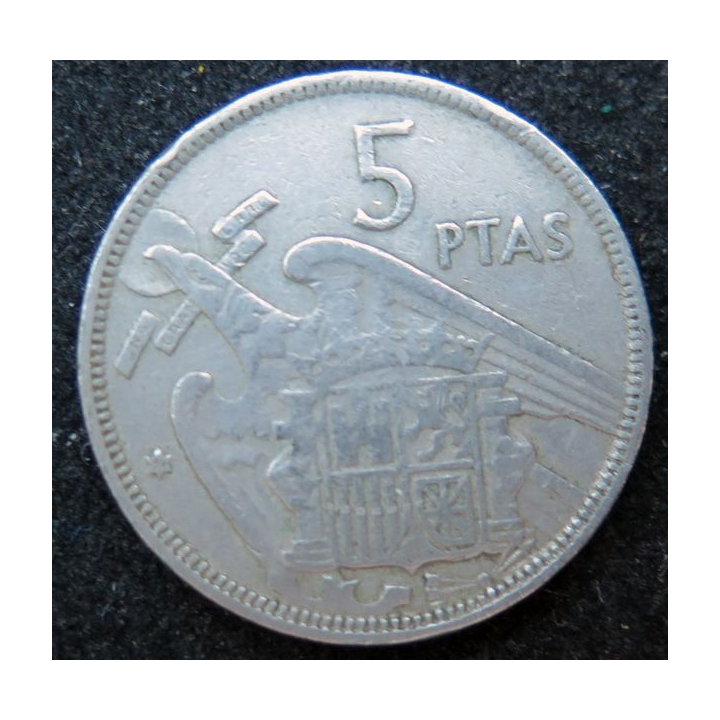 ESPAGNE : Pièce de 5 pesetas Francisco Franco 1957