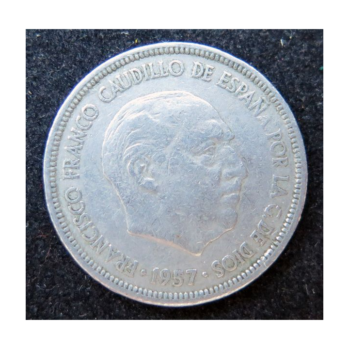 ESPAGNE : Pièce de 5 pesetas Francisco Franco 1957