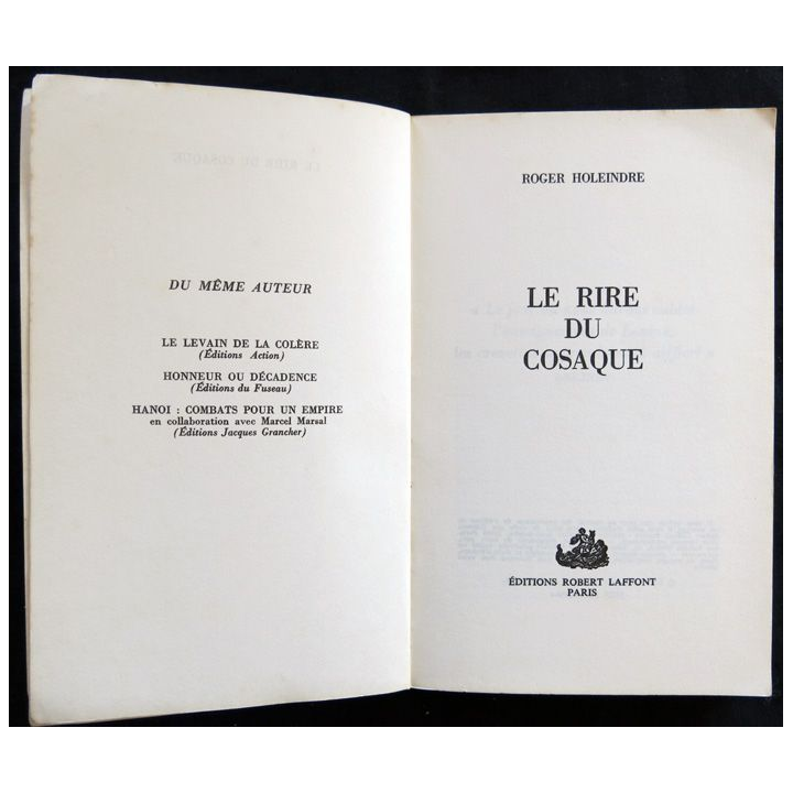Le rire du cosaque de Roger Holeindre aux éditions Robert Laffont
