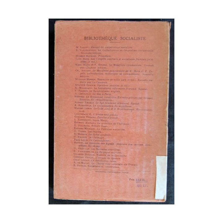 Le manifeste communiste de Charles Andler  aux éditions  Rieder