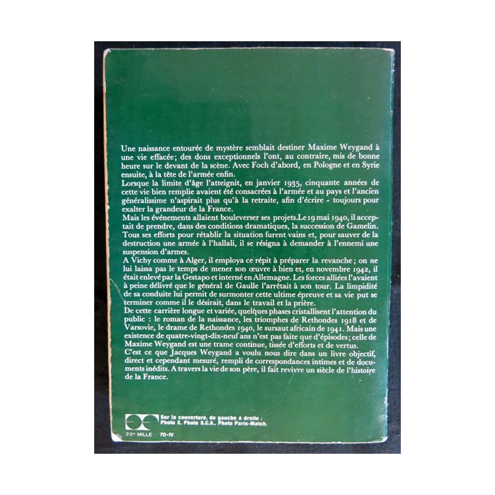 Weygand mon père de Jacques Weygand aux éditions Flammarion