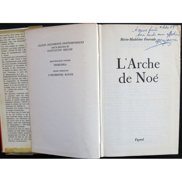 L'Arche de Noé de Marie-Madeleine Fourcade aux éditions Fayard