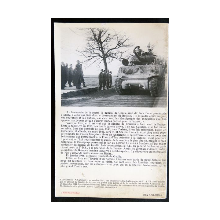 Pour combatte avec de Gaulle du Général de Boissieu (C.R) aux éditions Plon