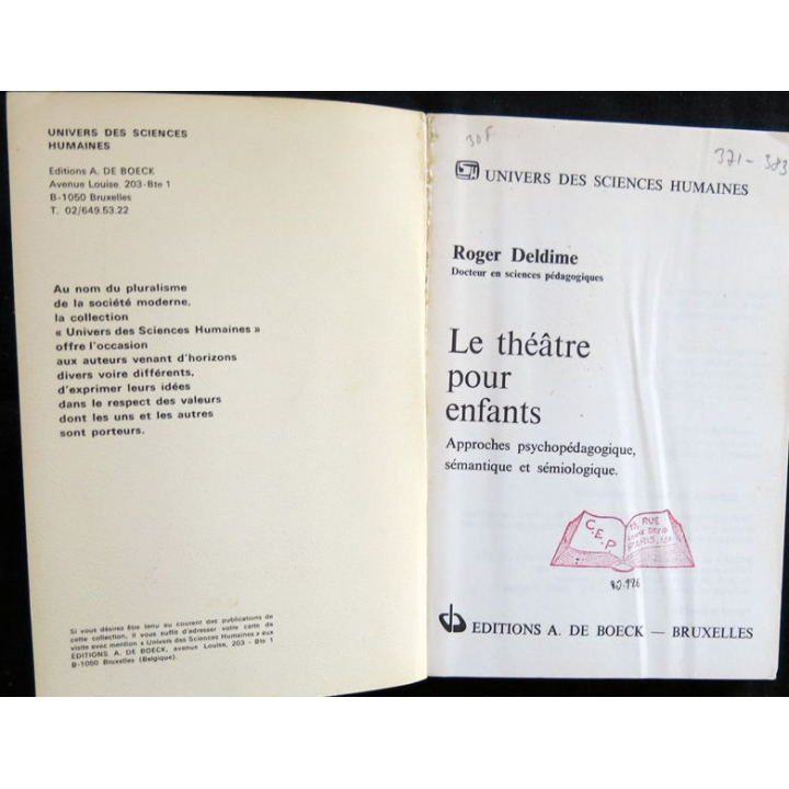 Le théâtre pour enfants de R. Deldime aux éditions Editions A. De Boeck Bruxelles