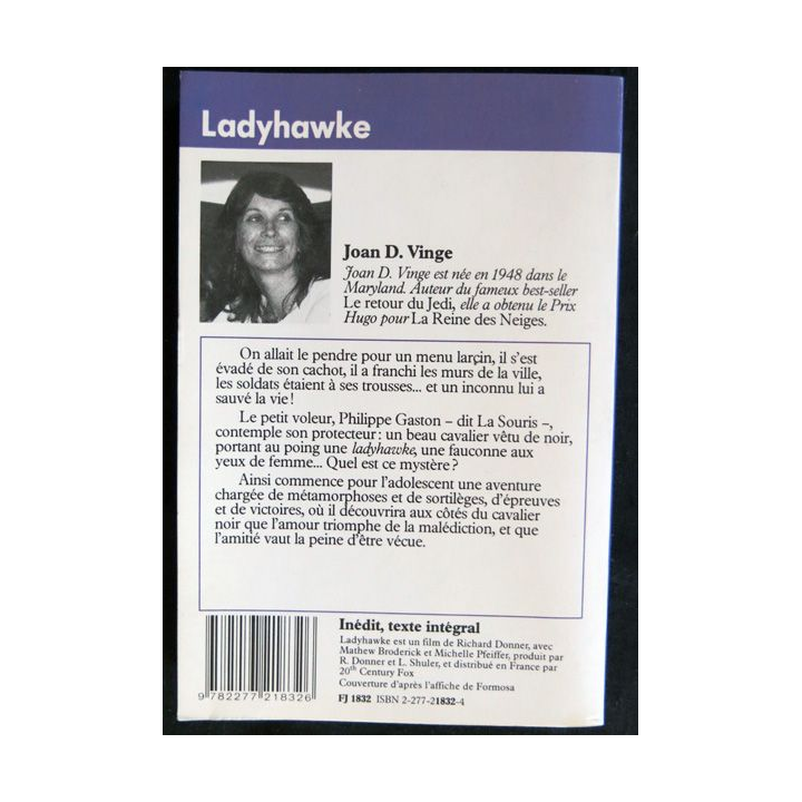 Ladyhawke de Joan D. Vinge aux éditions J'ai Lu