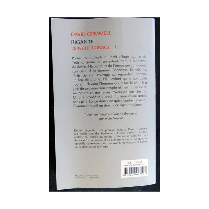 Rigante l'épée de l'oracle de David Gemmell aux éditions France Loisirs