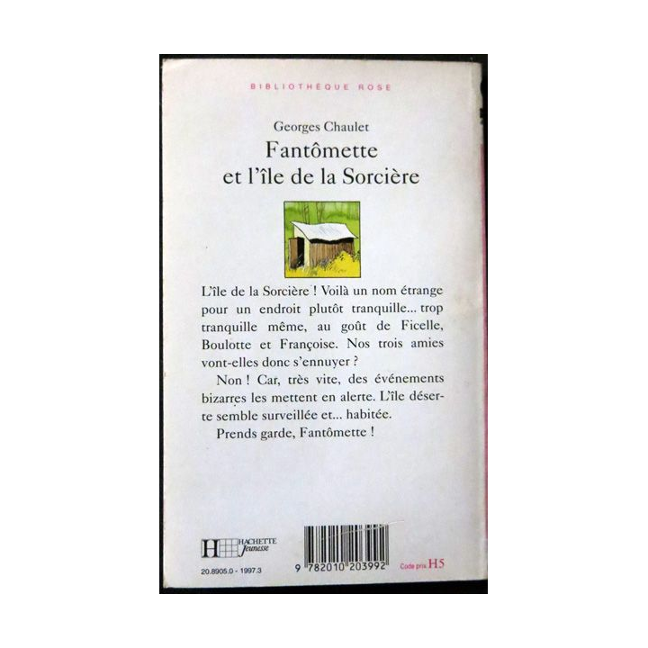Fantômette et l'île de la sorcière de Georges Chaulet aux éditions Bibliothèque Rose - Hachette Jeunesse