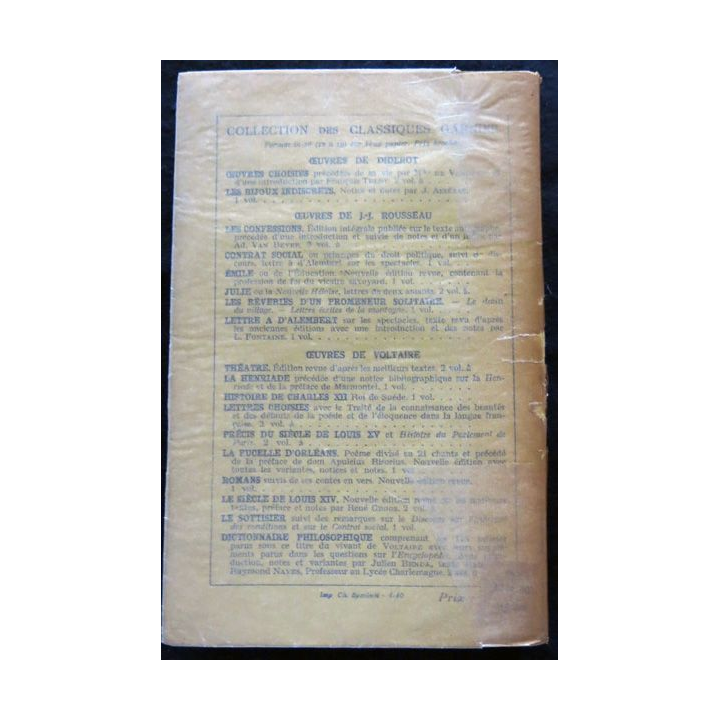 Voltaire dictionnaire philosophique Texte de Raymond Naves Librairie Garnier Paris