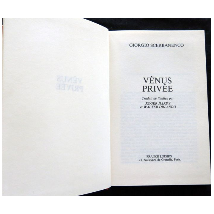 Venus privée de Giorgio Scerbanenco aux éditions France Loisirs