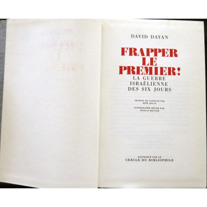 Frapper le premier !  de David Dayan aux éditions Cercle du Bibliophile