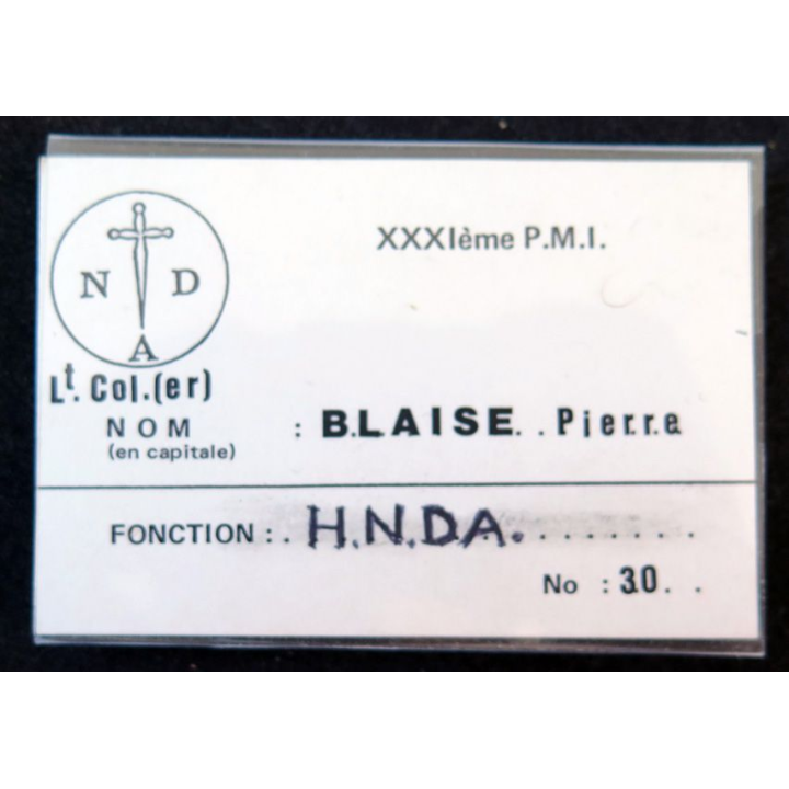 brassard du XXXI ème Pélerinage militaire international PMI avec carte du LCL Blaise