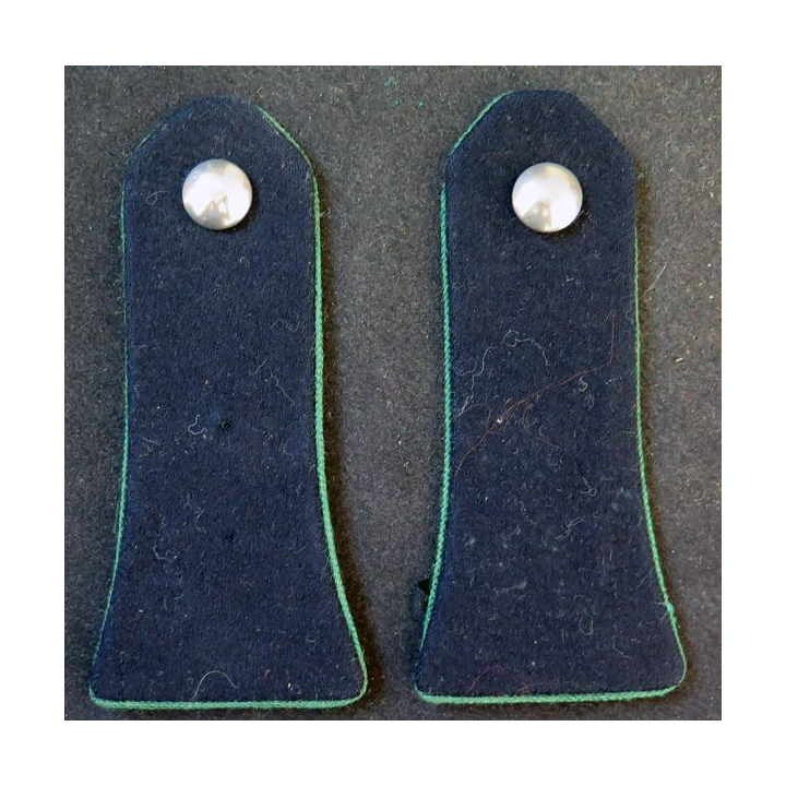 Paire d'épaulette bleu foncé à filet vert