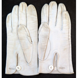 Paire de Gants en cuir blanc de tenue de sortie officier taille 7 3/4 