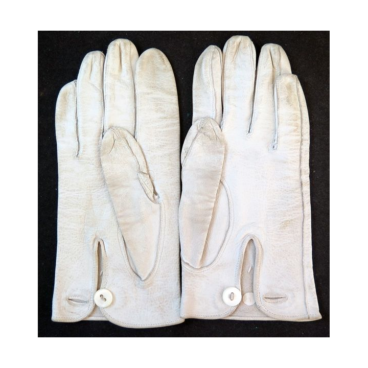 Paire de Gants en cuir blanc de tenue de sortie officier taille 7 3/4 