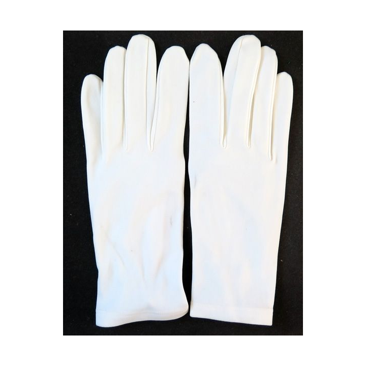 paire de gants blancs tenue de cérémonie taille 8 bouton pression