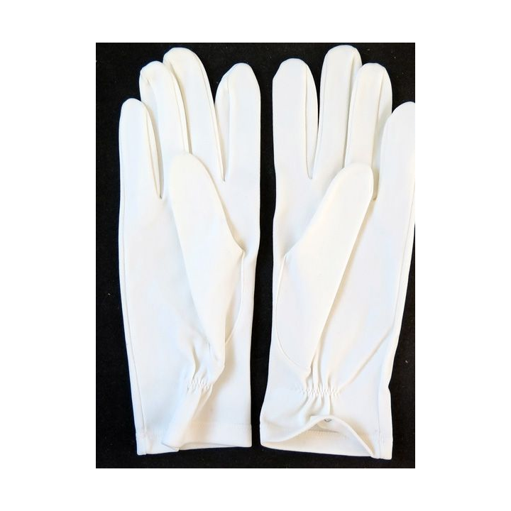 paire de gants blancs tenue de cérémonie taille 8 bouton pression