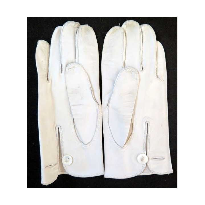 Paire de Gants en cuir blanc de tenue de sortie officier taille 8