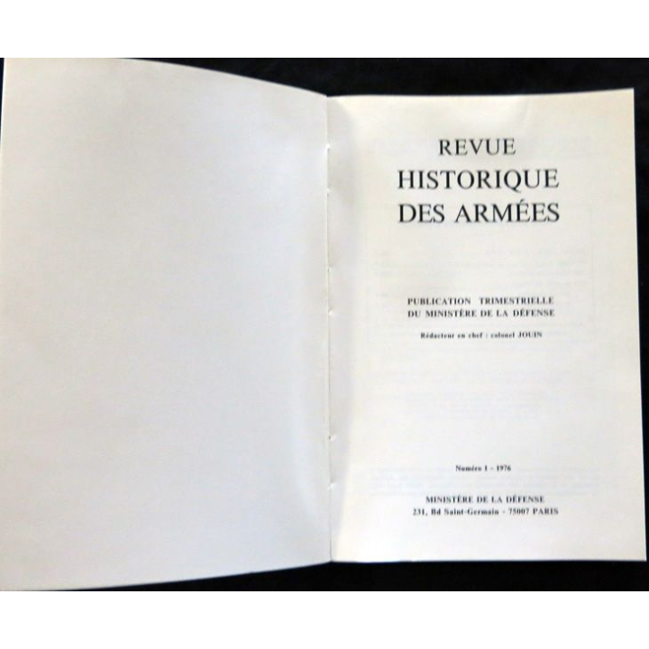 Revue Historique des Armées 3° Année - 1976 - N° 1