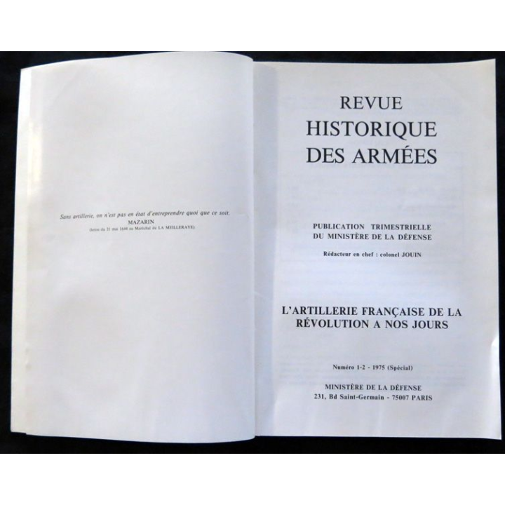 Revue Historique des Armées 2° Année - 1975 - N° 1-2  (Spécial)