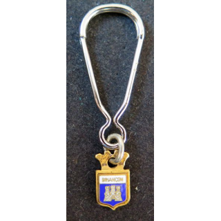 PORTE CLEFS : porte clefs de la ville de Besançon avec écu en émail 2 x 1 cm