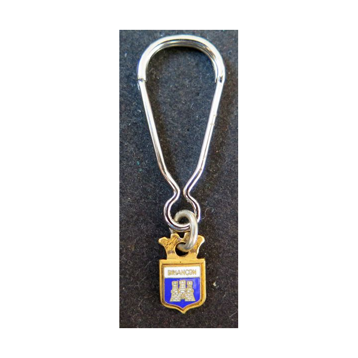 PORTE CLEFS : porte clefs de la ville de Besançon avec écu en émail 2 x 1 cm
