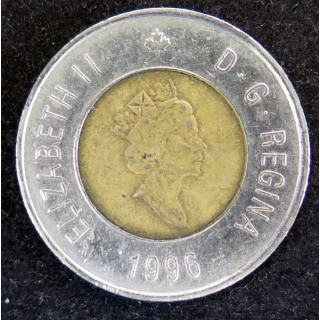 CANADA : pièce de 2 dollars canadiens 1996