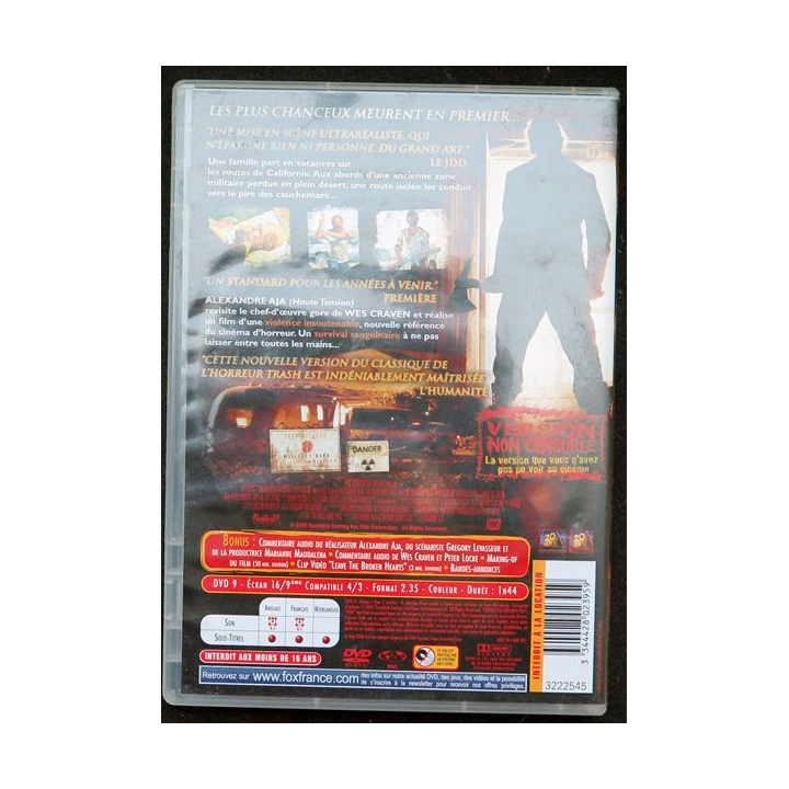 DVD : La colline a des yeux version non censurée 