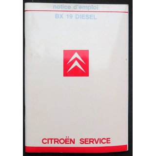 Notice d'emploi de la Citroën BX 19 Diesel