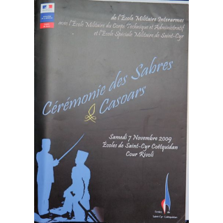 Plaquette de la Cérémonie des sabres et des Casoars du 7 novembre 2009