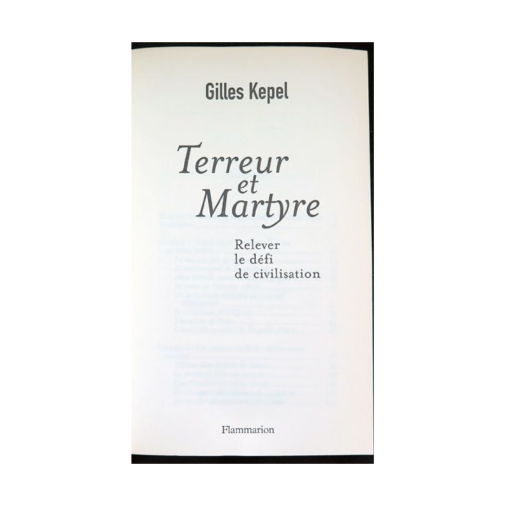 terreur et Martyre Relever le défi de civilisation de Gilles kepel chez Flammarion