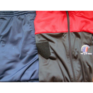 GENIE : survêtement de sport veste rouge et noire et pantalon