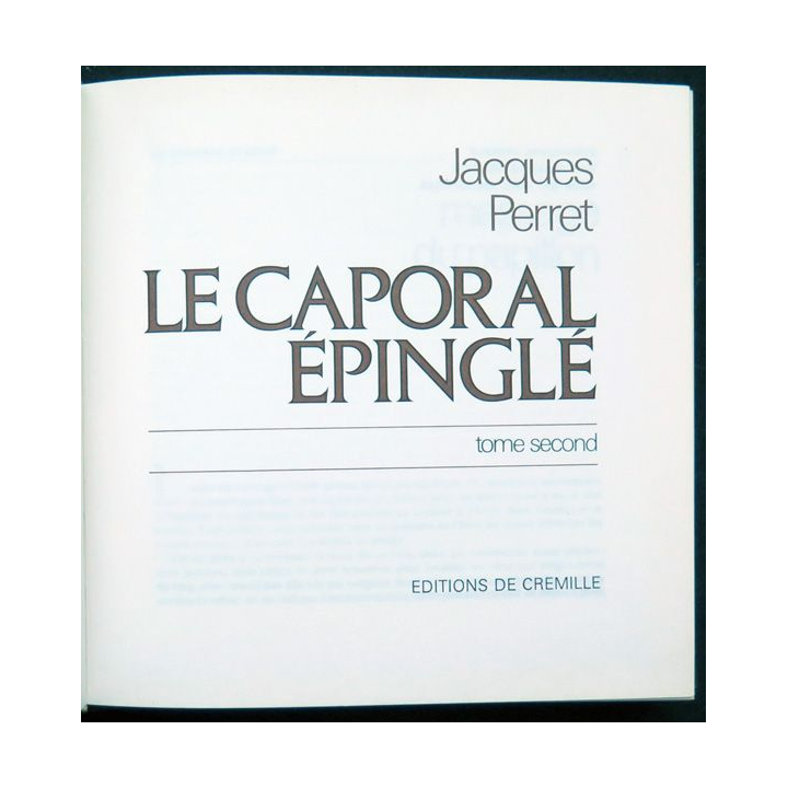 Le Caporal épinglé de Jacques perret Tome 1