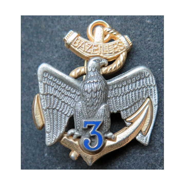 3° RIMA : Insigne du 3° Régiment d'Infanterie de Marine type 4 Arthus Bertrand pour (les éditions ATLAS)