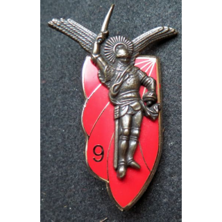9° RCP : insigne du 9° régiment de chasseurs parachutistes réalisé par Arthus Bertrand pour les Editions Atlas