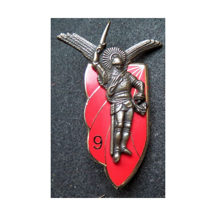 9° RCP : insigne du 9° régiment de chasseurs parachutistes réalisé par Arthus Bertrand pour les Editions Atlas
