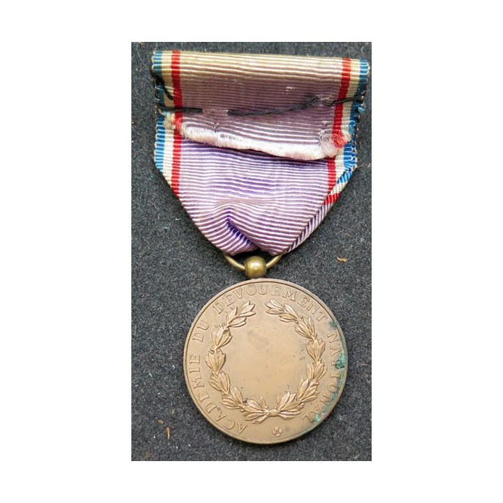 FRANCE : médaille de l'académie du dévouement national humanité bienfaisance charité en bronze