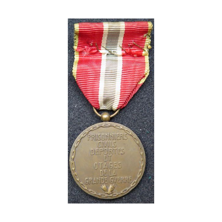 FRANCE : médaille des prisonniers civils déportés et otages de la Grande Guerre en bronze 