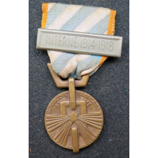 FRANCE : médaille de la déportation et de l'internement 1945 en bronze avec sa barrette "interné"