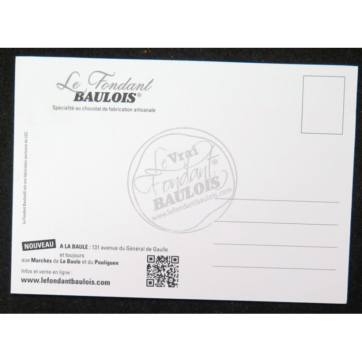 Carte postale de publicité du Fondant Baulois La Baule Escoublac