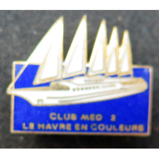 Pin's du Club MED 2 Le Havre en couleurs fabrication Afers Paris largeur 2,4 cm