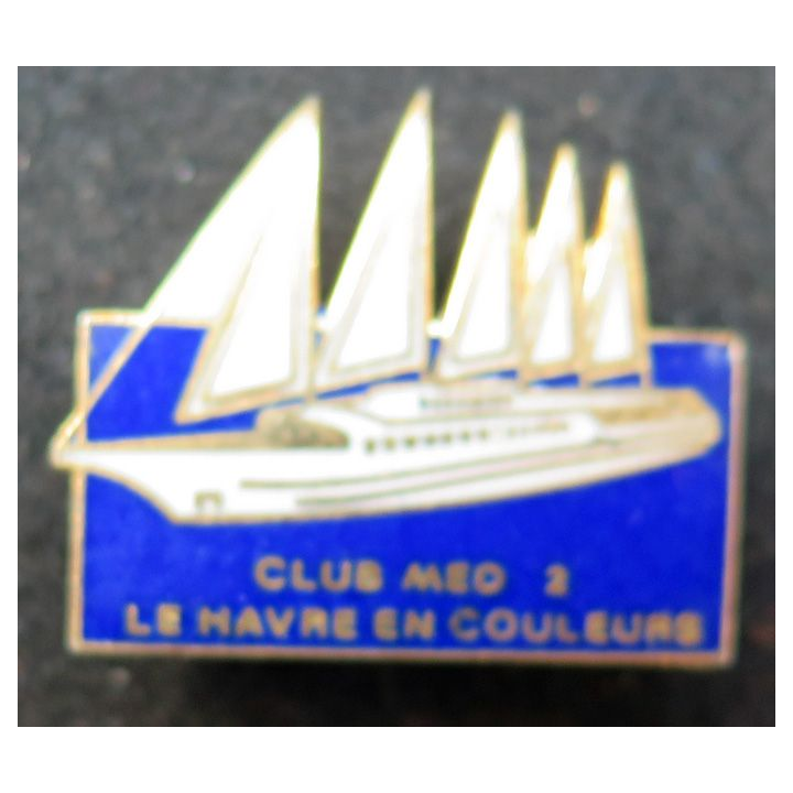 Pin's du Club MED 2 Le Havre en couleurs fabrication Afers Paris largeur 2,4 cm