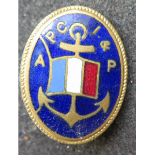Très vieil insigne de boutonnière marine en émail A PC I & P (?)
