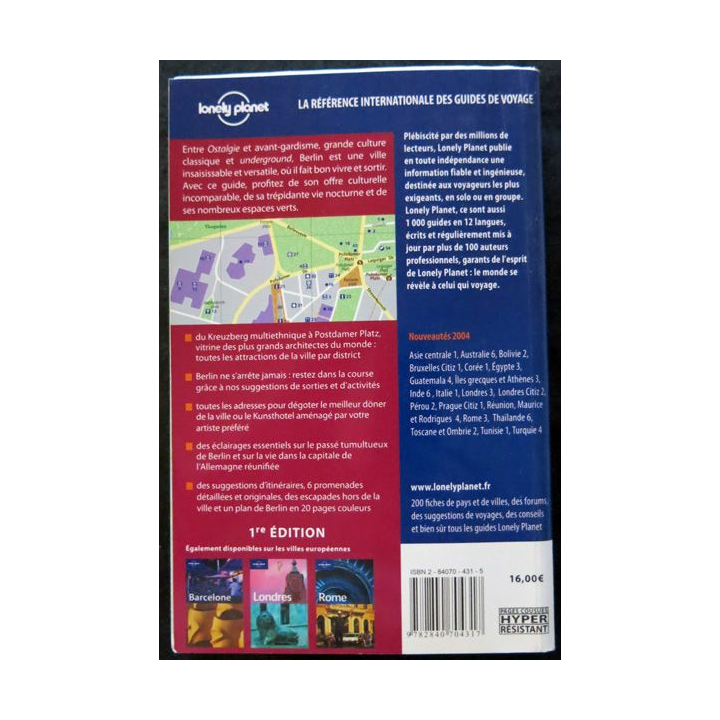 Guide de voyage international de Berlin de Andrea Schulte-Peevers & Tom Parkinson éditions Lonely Planet
