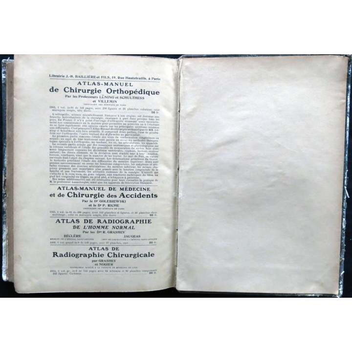 Précis de technique opératoire IV Fractures - Fractures du membre inférieur par Jean Tanton chez J.B Baillière & fils-1916