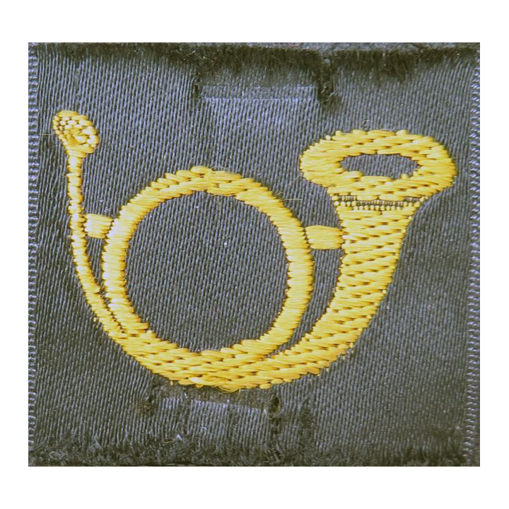 Insigne tissu de cor de chasseurs alpins sur bande non réglementaire