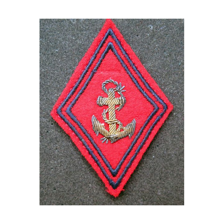 LOSANGE DE BRAS MODÈLE 45 : insigne tissu S/Offs Artillerie de Marine 