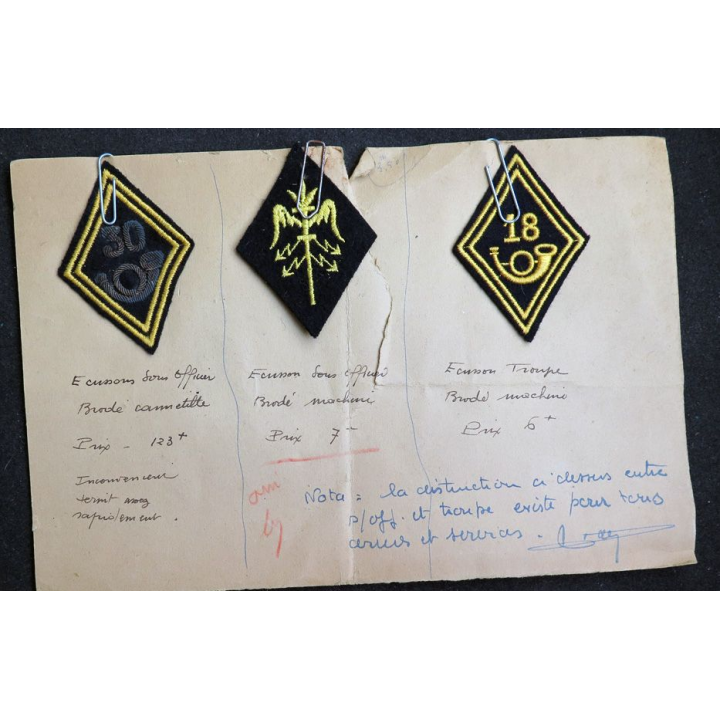 LOSANGE DE BRAS MODÈLE 45 : écusson troupe du 18° bataillon de chasseurs alpins  brodé machine